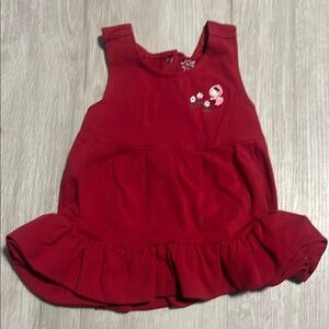 Joe Fresh Red Sleeveless Dress with Floral Embroidery